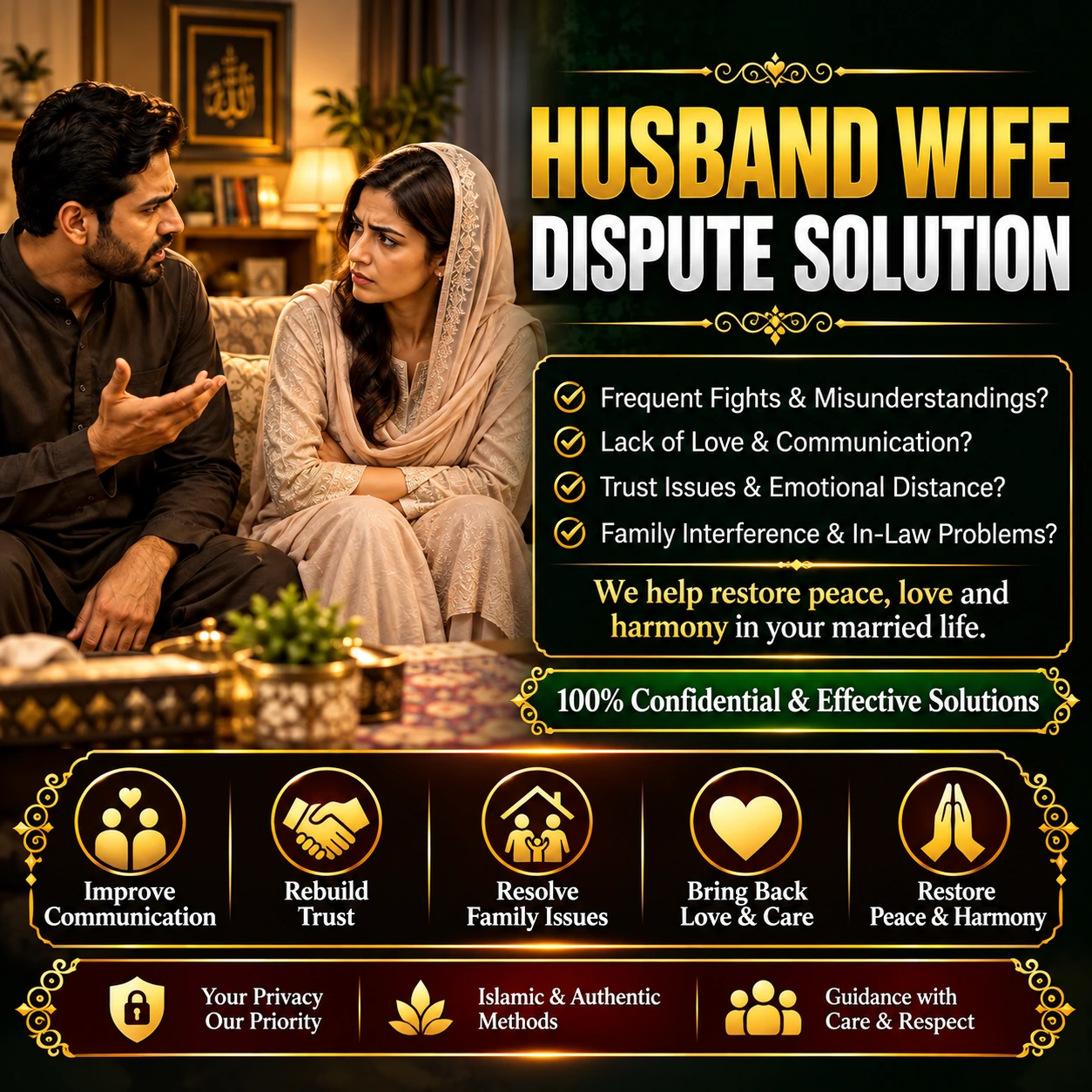 Husband and wife dispute resolution and family peace consultation
